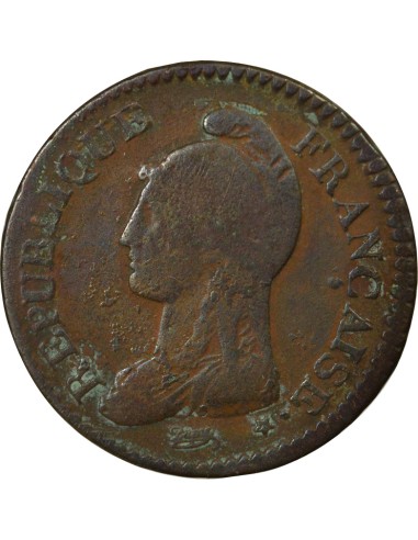 Grand Module 1 décime Cuivre An 5 BB Strasbourg