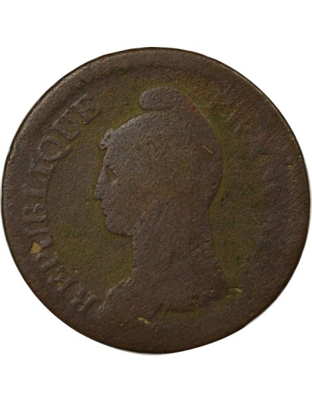 Grand Module  1 décime Cuivre An 8 K Bordeaux