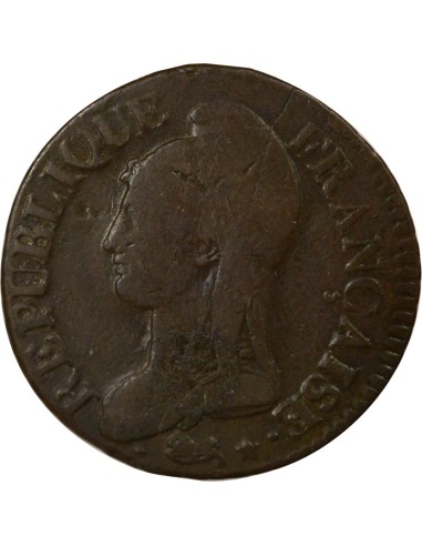 Grand module 5 centimes Bronze An 8 D Lyon