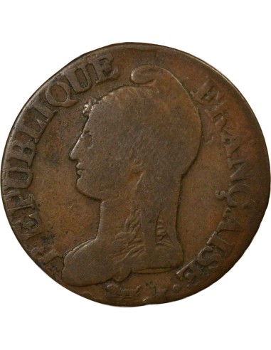 Grand module 5 centimes Bronze An 8 G Genève