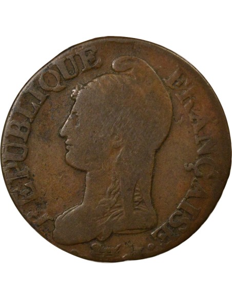 Grand module 5 centimes Bronze An 8 G Genève