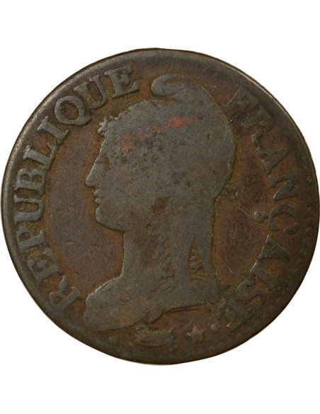 Grand module 5 centimes Bronze An 8 W Lille