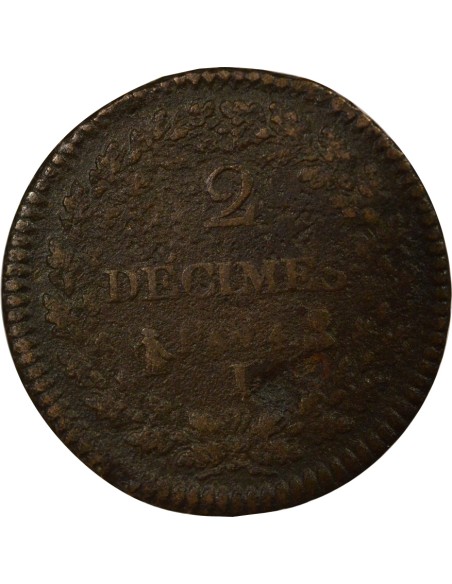 Dupré 2 décimes Cuivre An 4 I Limoges