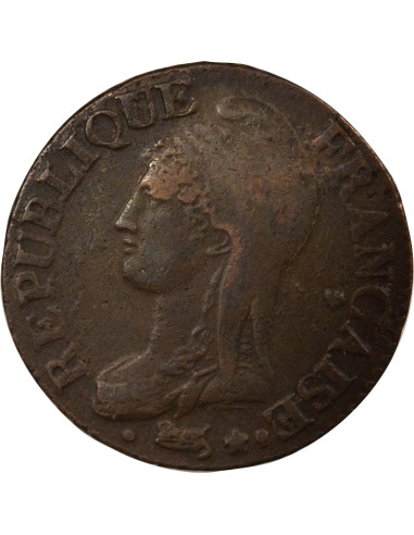 Grand module 5 centimes Bronze An 8 A - Paris