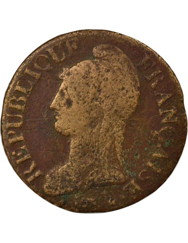 Grand module 5 centimes Bronze An 8/5 I Limoges