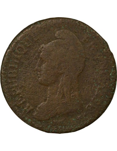 Un en Creux 1 décime Cuivre An 4 A - Paris