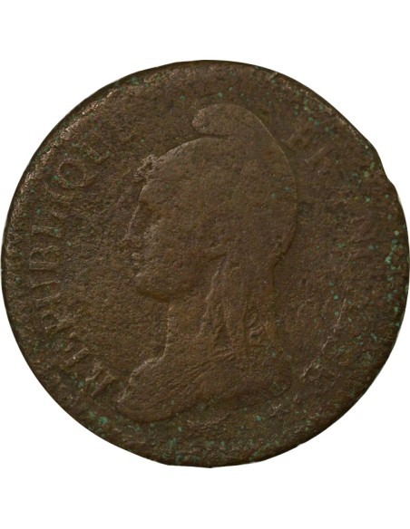 Un en Creux 1 décime Cuivre An 4 A - Paris