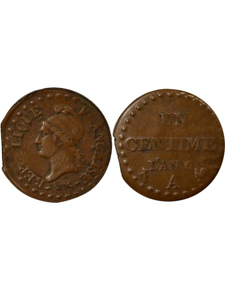 Dupré 1 centime Cuivre An 6 A - Paris