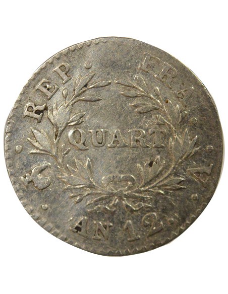 Roi d'Italie 1/4 franc Argent An 12 A - Paris