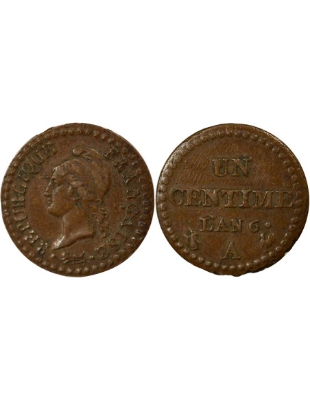 Dupré 1 centime Cuivre An 6 A - Paris