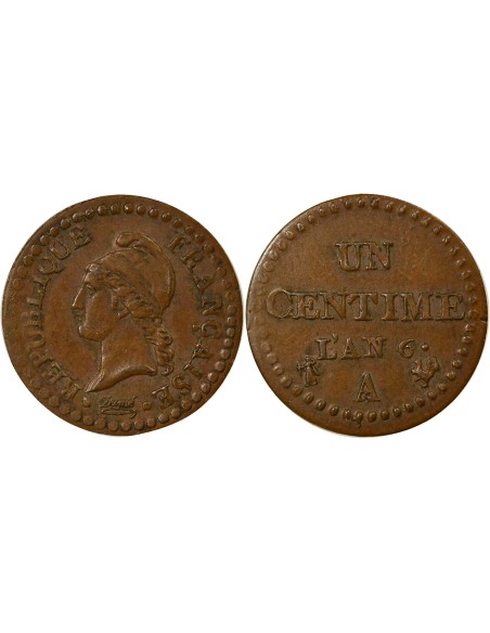 Dupré 1 centime Cuivre An 6 A - Paris