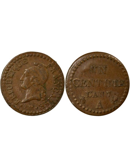 Dupré 1 centime Cuivre An 7 A - Paris