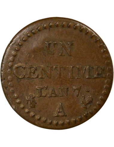 Dupré 1 centime Cuivre An 7 A - Paris