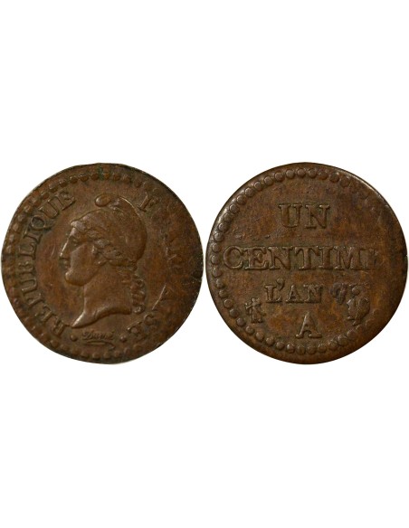 Dupré 1 centime Cuivre An 7/6 A - Paris