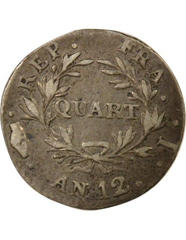 Roi d'Italie Cal. Révolutionnaire 1/4 franc Argent An 12 I Limoges