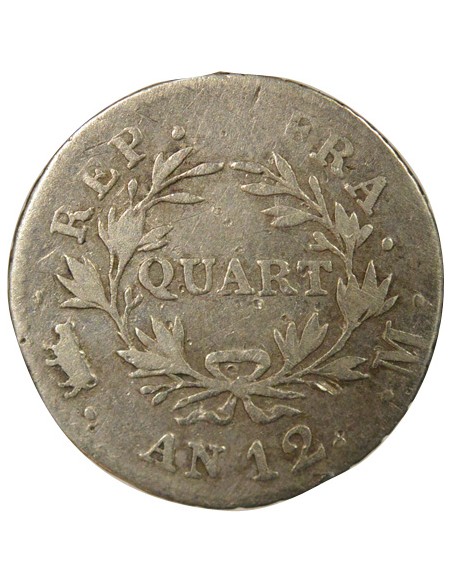 Roi d'Italie 1/4 franc Argent An 12 M Toulouse