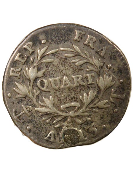 Roi d'Italie Cal. Révolutionnaire 1/4 franc Argent An 13 T Nantes