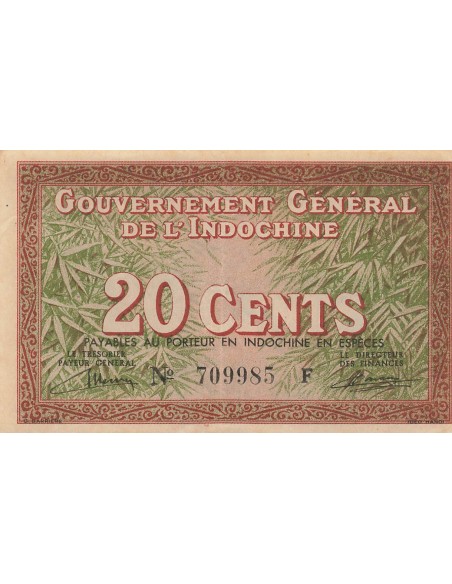 Indo-Chine Fr. 20 cents 1939