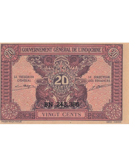 Indo-Chine Fr. 20 cents 1942