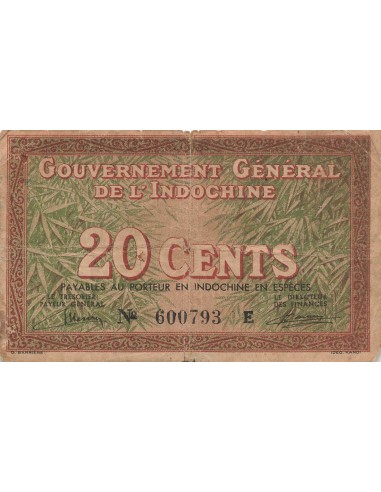 Indo-Chine Fr. 20 cents 1939