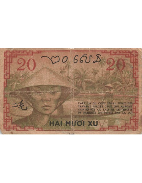 Indo-Chine Fr. 20 cents 1939