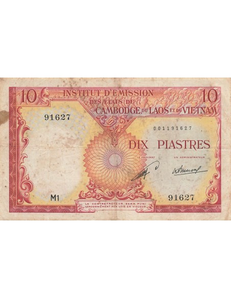 Indo-Chine Fr. 10 piastres 1953