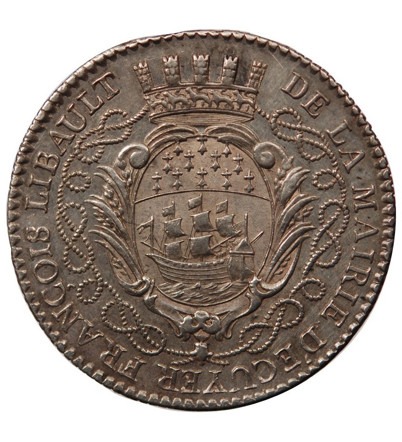 ECHEVINS & MAIRE DE NANTES - JETON ARGENT 1767 "Francois Libault"