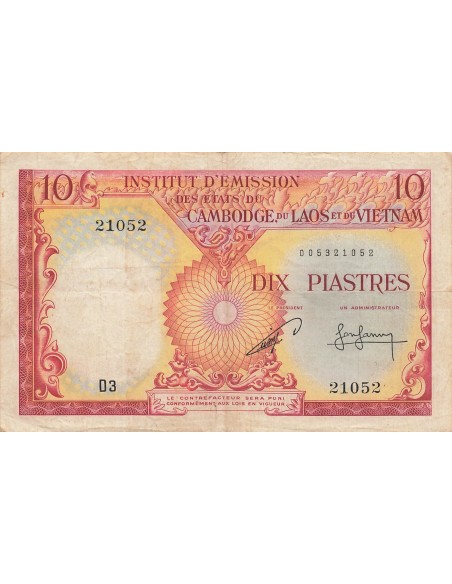 Indo-Chine Fr. 10 piastres 1953