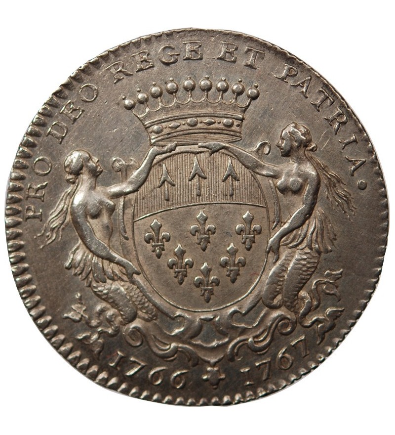 ECHEVINS & MAIRE DE NANTES - JETON ARGENT 1767 "Francois Libault"
