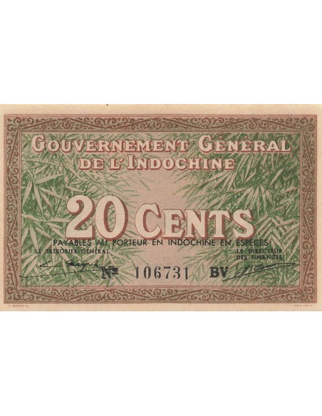 Indo-Chine Fr. 20 cents 1939