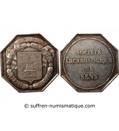 BOURGOGNE - JETON ARGENT "Société archéologique de Sens"