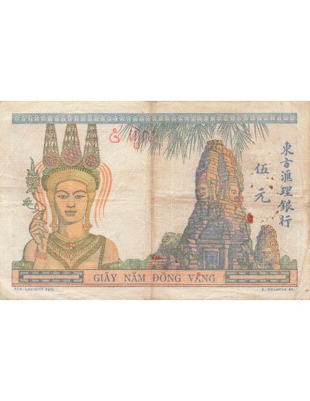Indo-Chine Fr. 5 piastres 1932