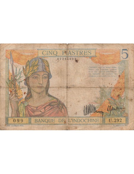 Indo-Chine Fr. 5 piastres 1932