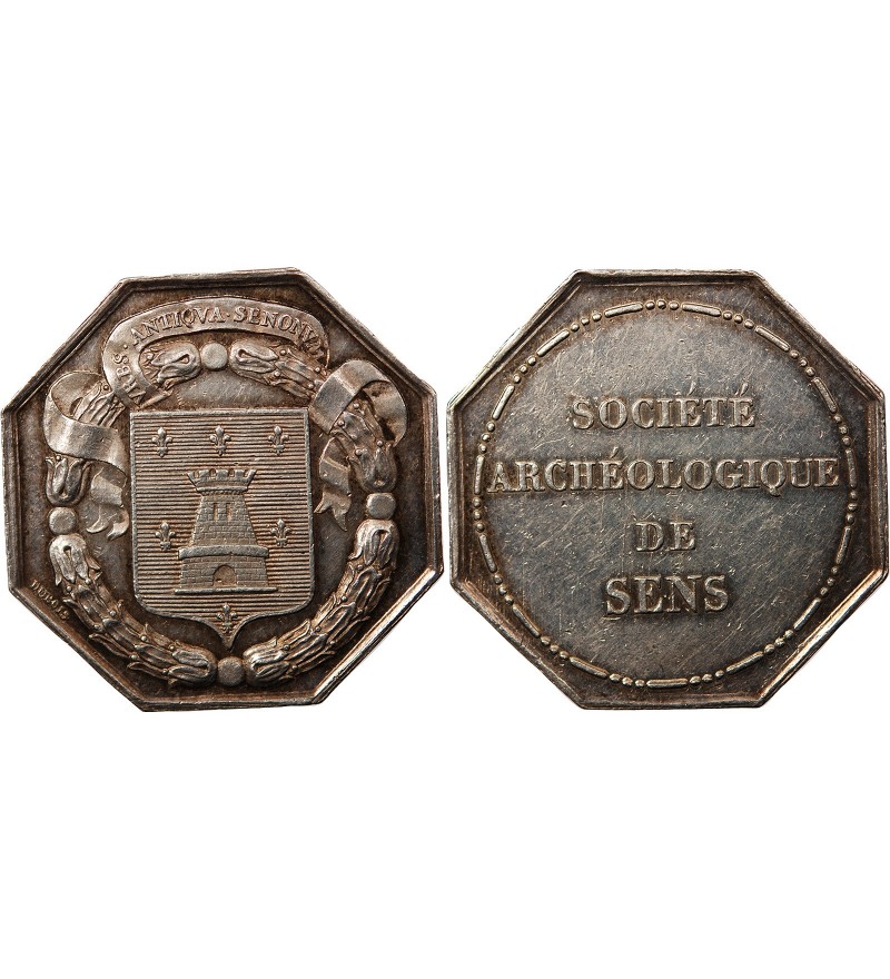 BOURGOGNE - JETON ARGENT "Société archéologique de Sens"