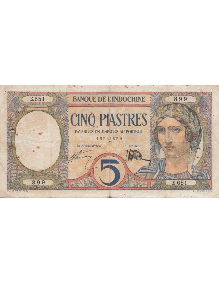 Indo-Chine Fr. 5 piastres 1927