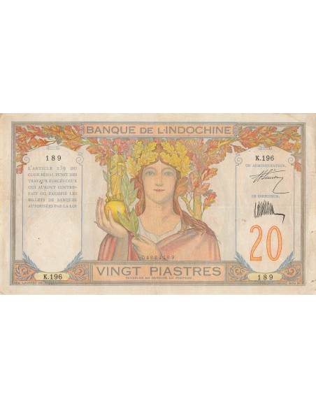 Indo-Chine Fr. 20 piastres 1928