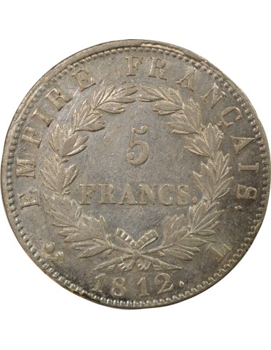 Roi d'Italie Empire 5 francs Argent 1812 L Bayonne