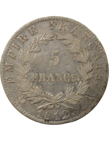 Roi d'Italie Empire 5 francs Argent 1812 A - Paris