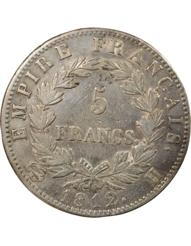 Roi d'Italie Empire 5 francs Argent 1812 H La Rochelle