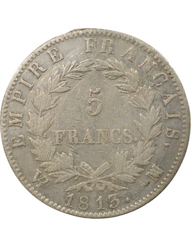 Roi d'Italie Empire 5 francs Argent 1813 MA Marseille