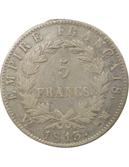 Roi d'Italie Empire 5 francs Argent 1813 MA Marseille