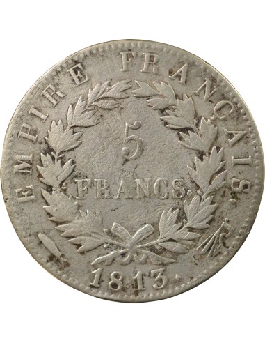 Roi d'Italie Empire 5 francs Argent 1813 Utrecht