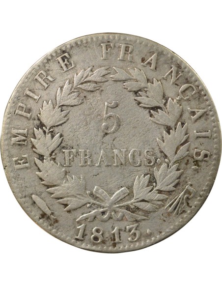 Roi d'Italie Empire 5 francs Argent 1813 Utrecht