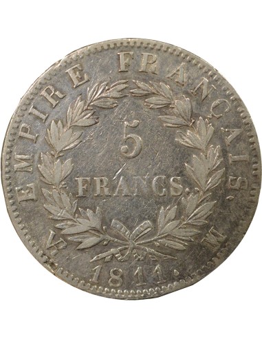 Roi d'Italie Empire 5 francs Argent 1811 MA Marseille