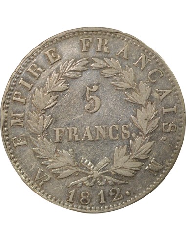 Roi d'Italie Empire 5 francs Argent 1812 MA Marseille