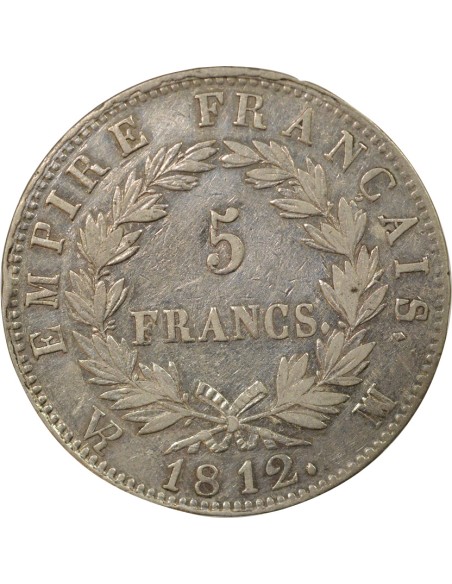 Roi d'Italie Empire 5 francs Argent 1812 MA Marseille