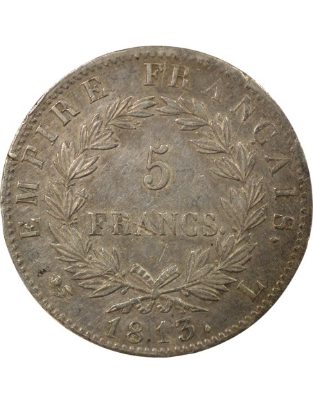 Roi d'Italie Empire 5 francs Argent 1813 L Bayonne