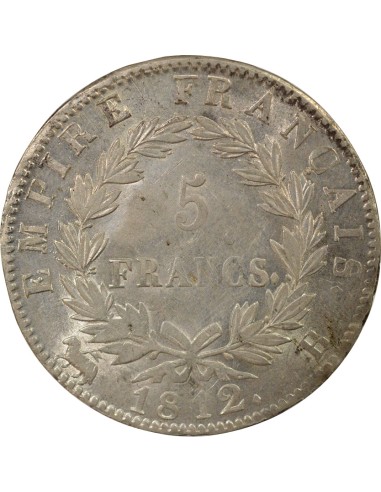 Roi d'Italie Empire 5 francs Argent 1812 B Rouen
