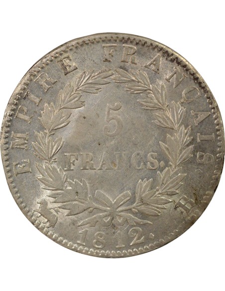 Roi d'Italie Empire 5 francs Argent 1812 B Rouen