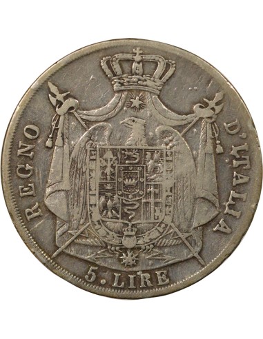 Roi d'Italie 5 lire Argent 1812 M Milan